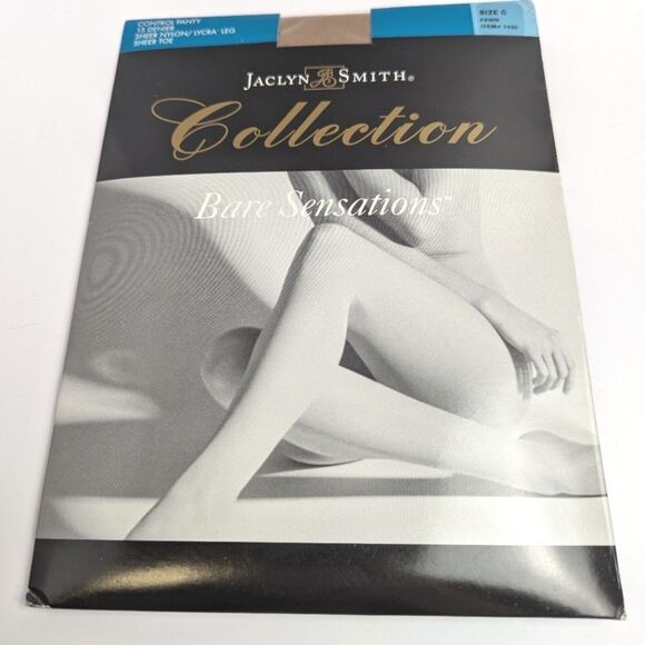 Jaclyn Smith Vintage NOS 3 Pairs Pantyhose Size C L/XL Nude Beige Black - Picture 8 of 10